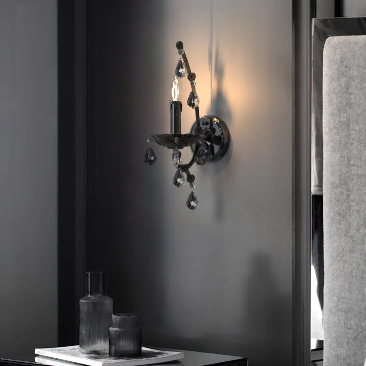 PARIS Provincial Style K9 Crystal Wall Light  E14 Candelabra bulb