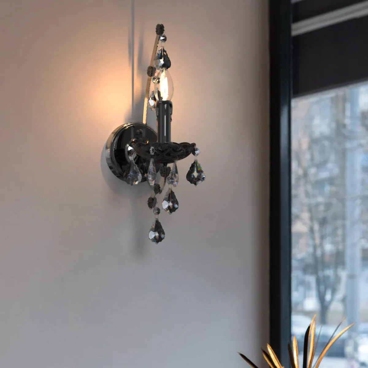PARIS Provincial Style K9 Crystal Wall Light  E14 Candelabra bulb