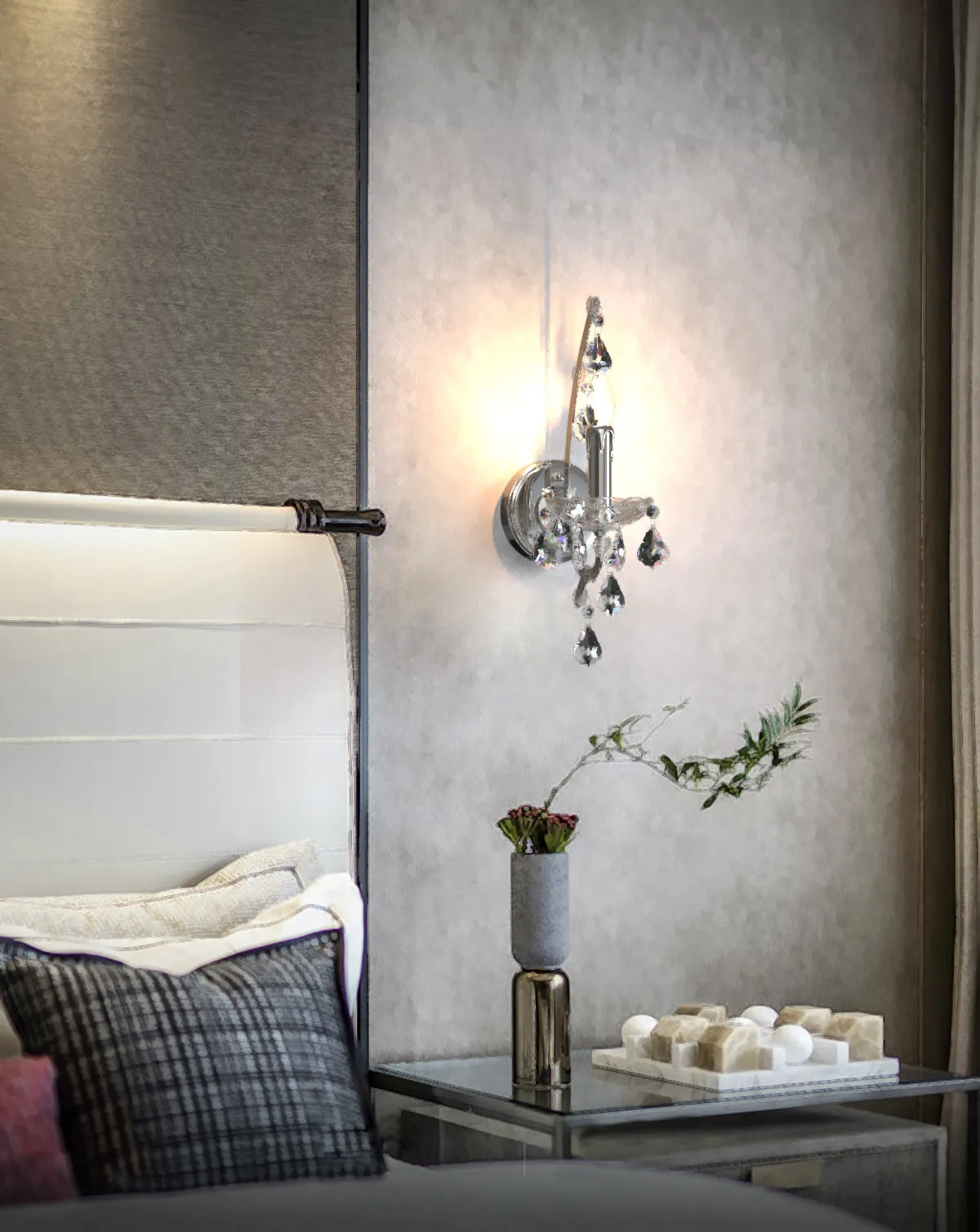 PARIS Provincial Style K9 Crystal Wall Light  E14 Candelabra bulb