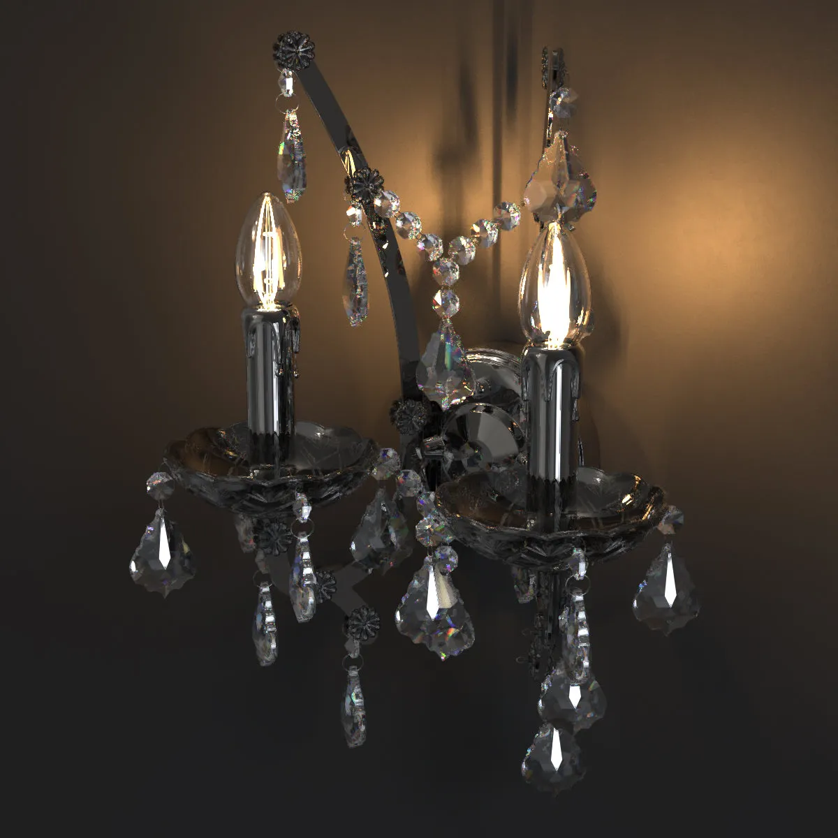 PARIS Provincial Style K9 Crystal Wall Light  E14 Candelabra bulb