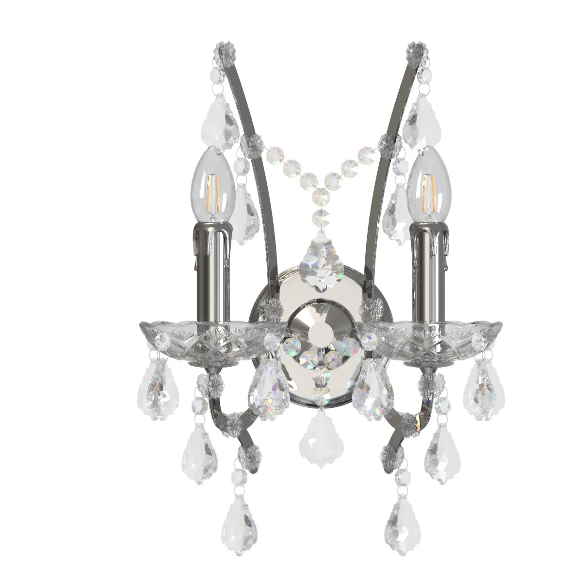 PARIS Provincial Style K9 Crystal Wall Light  E14 Candelabra bulb