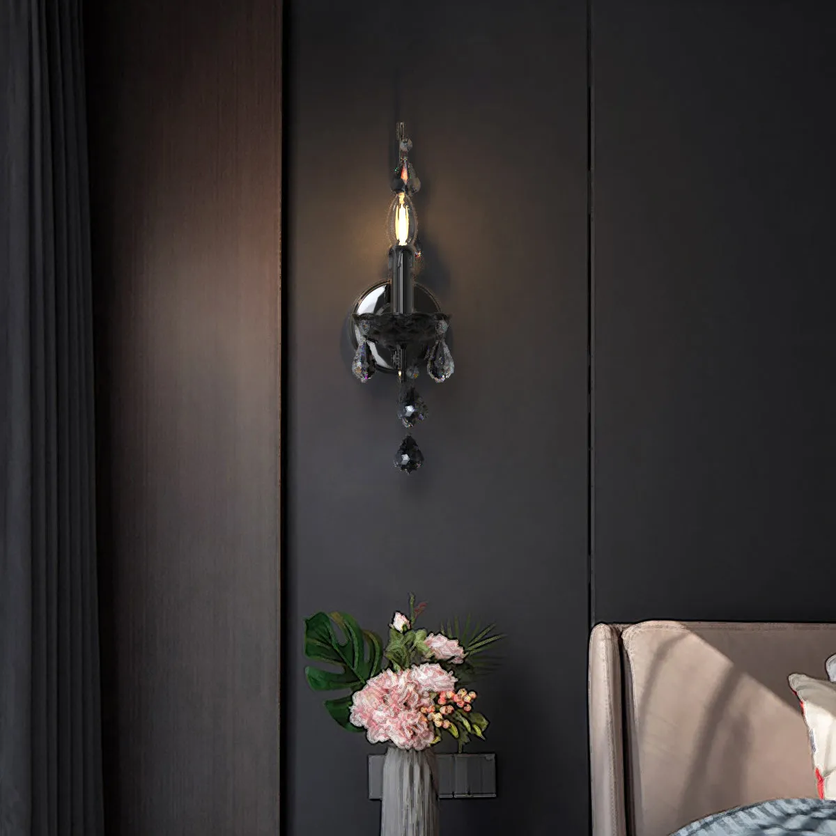 PARIS Provincial Style K9 Crystal Wall Light  E14 Candelabra bulb