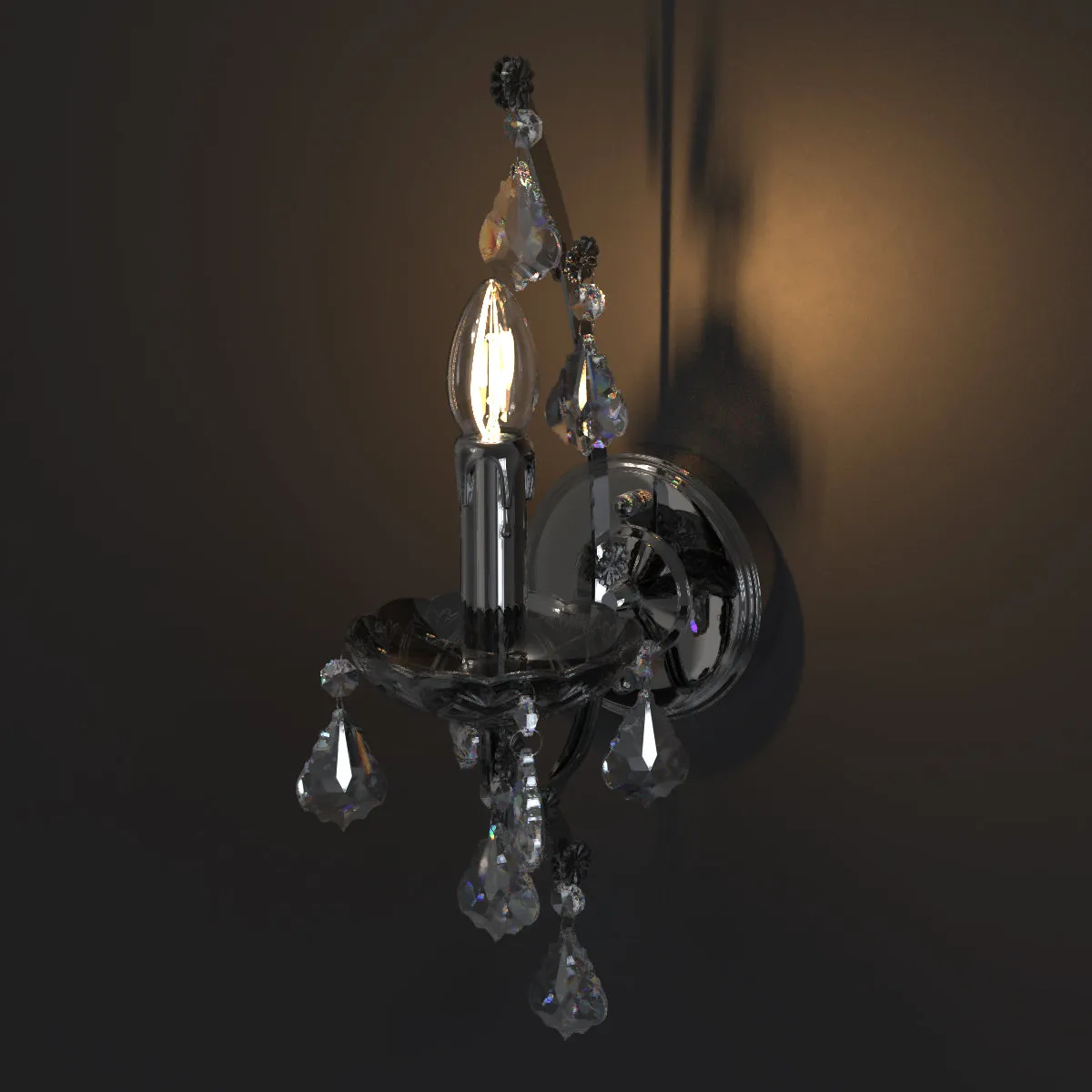 PARIS Provincial Style K9 Crystal Wall Light  E14 Candelabra bulb