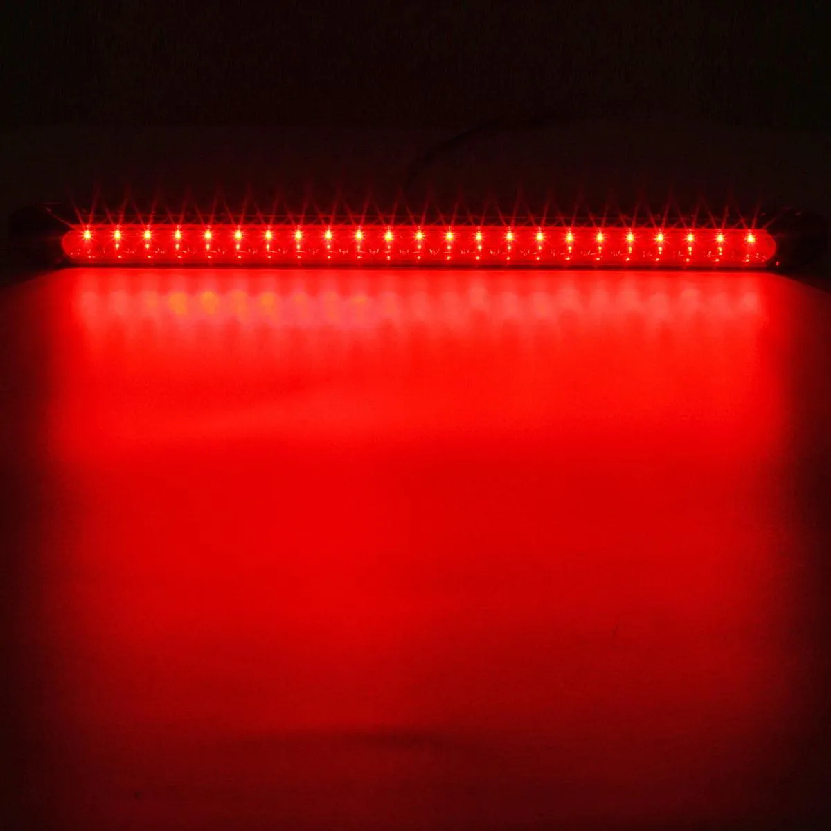 Partsam 2PC Red 17inch 23 LED Light Bar Stop Turn Tail Third 3rd Brake Light Trailer Center Light Bar Car Truck Cargo Trailer Toy Hauler Trailer Tail Light Bar Surface Mount Waterproof