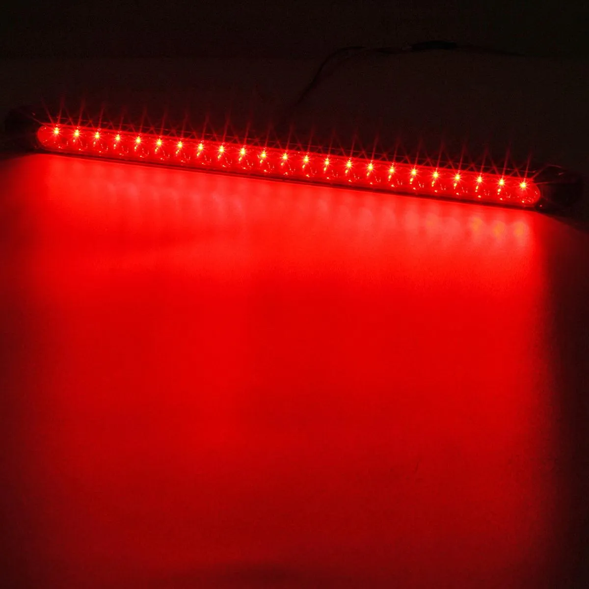Partsam 2PC Red 17inch 23 LED Light Bar Stop Turn Tail Third 3rd Brake Light Trailer Center Light Bar Car Truck Cargo Trailer Toy Hauler Trailer Tail Light Bar Surface Mount Waterproof