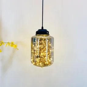 Postmodern LED Ceiling Light in Smoke Grey Glass & Chrome/Black - Perfect for Dining Room