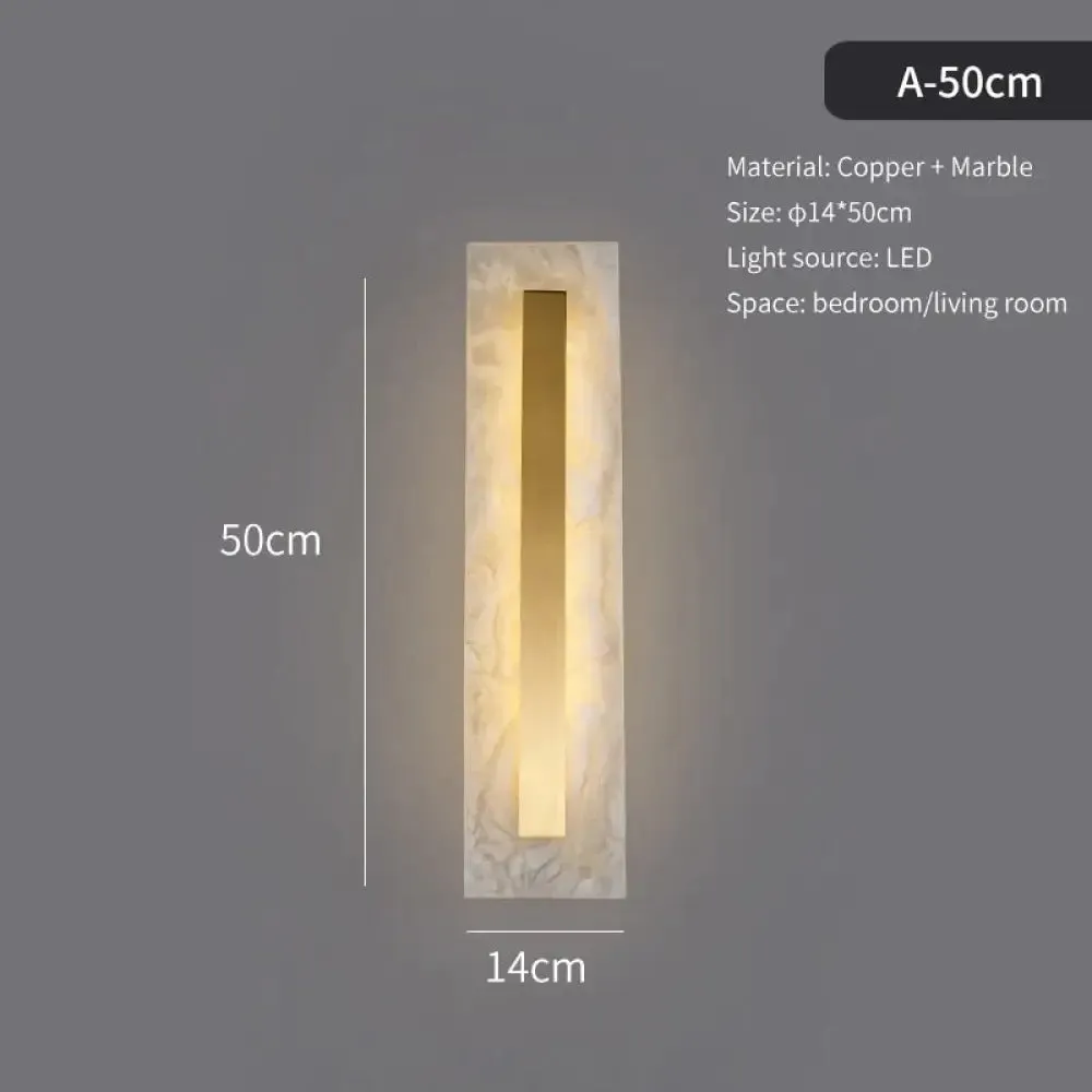 Postmodern Luxury Copper Marble Wall Lamp in Gold shade For Living Room Restaurant Bedroom Indoor Wall Lamp