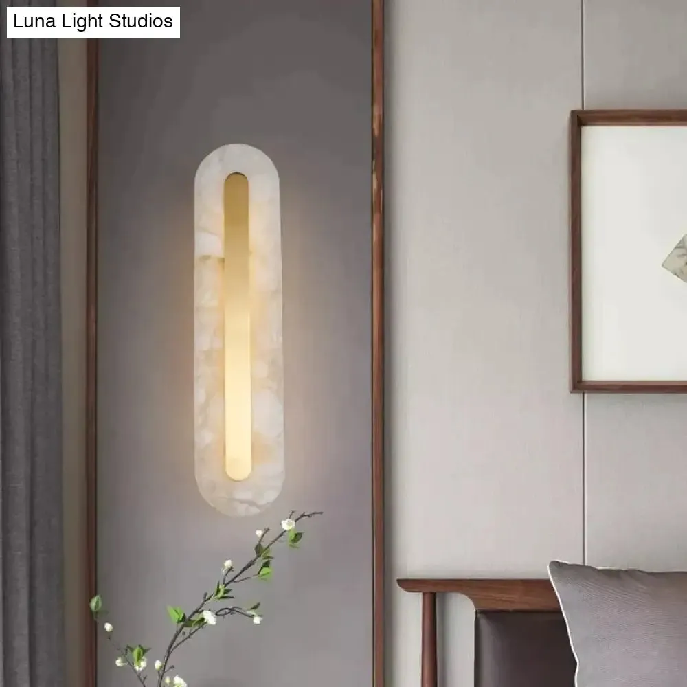 Postmodern Luxury Copper Marble Wall Lamp in Gold shade For Living Room Restaurant Bedroom Indoor Wall Lamp