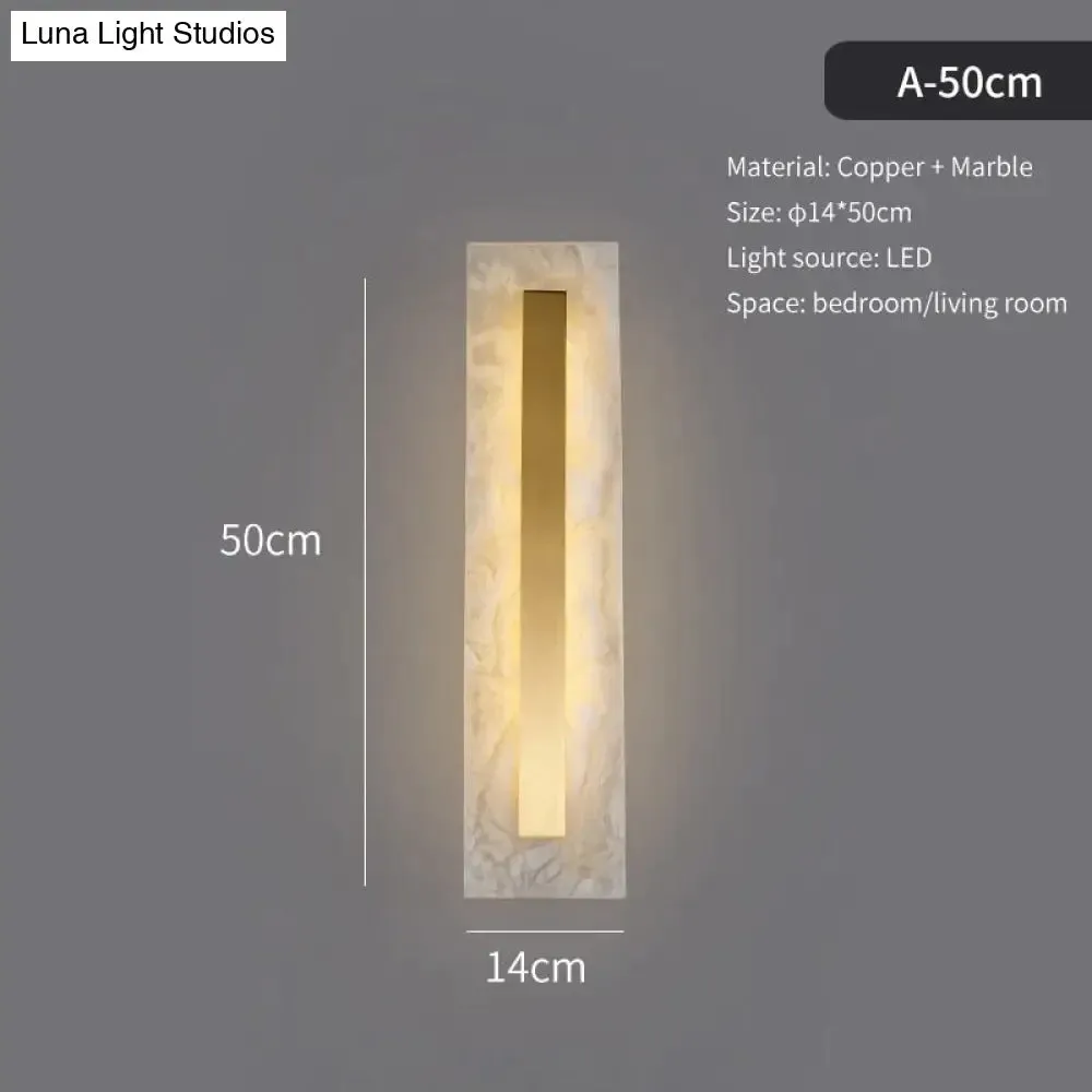 Postmodern Luxury Copper Marble Wall Lamp in Gold shade For Living Room Restaurant Bedroom Indoor Wall Lamp