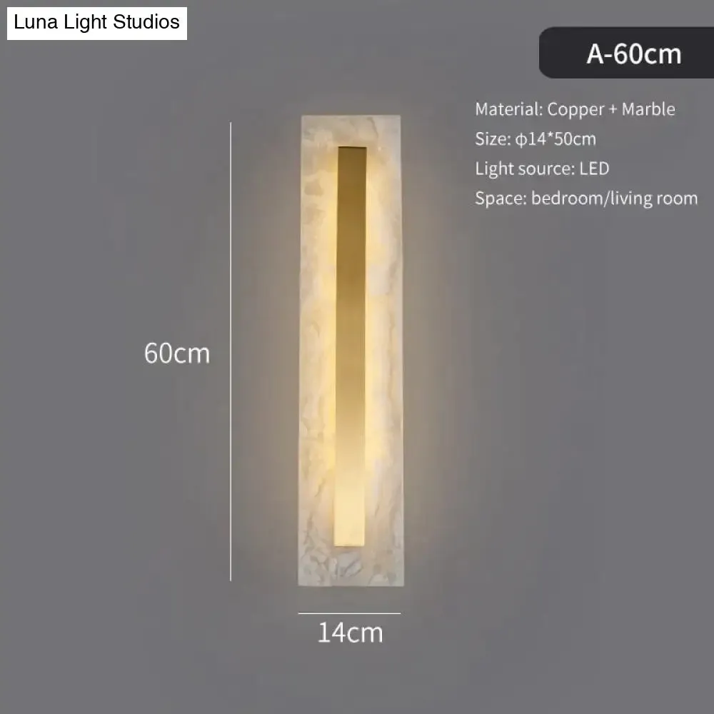 Postmodern Luxury Copper Marble Wall Lamp in Gold shade For Living Room Restaurant Bedroom Indoor Wall Lamp