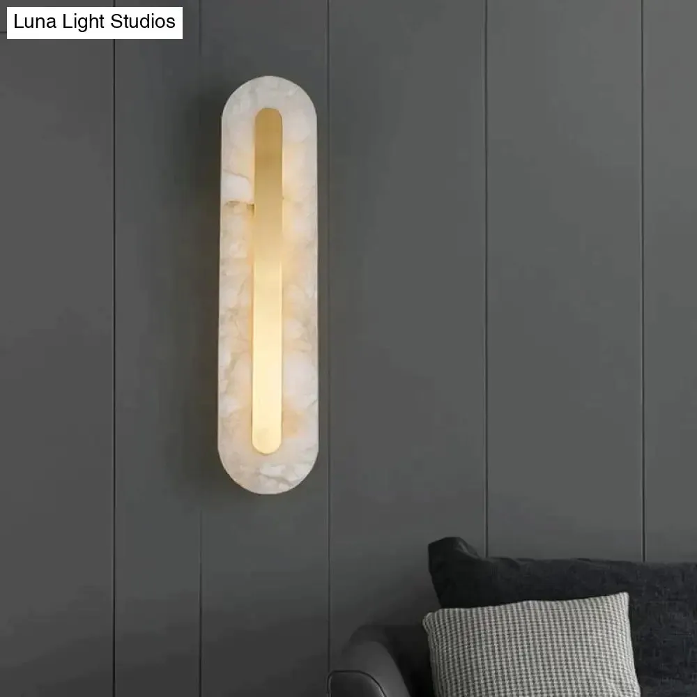 Postmodern Luxury Copper Marble Wall Lamp in Gold shade For Living Room Restaurant Bedroom Indoor Wall Lamp