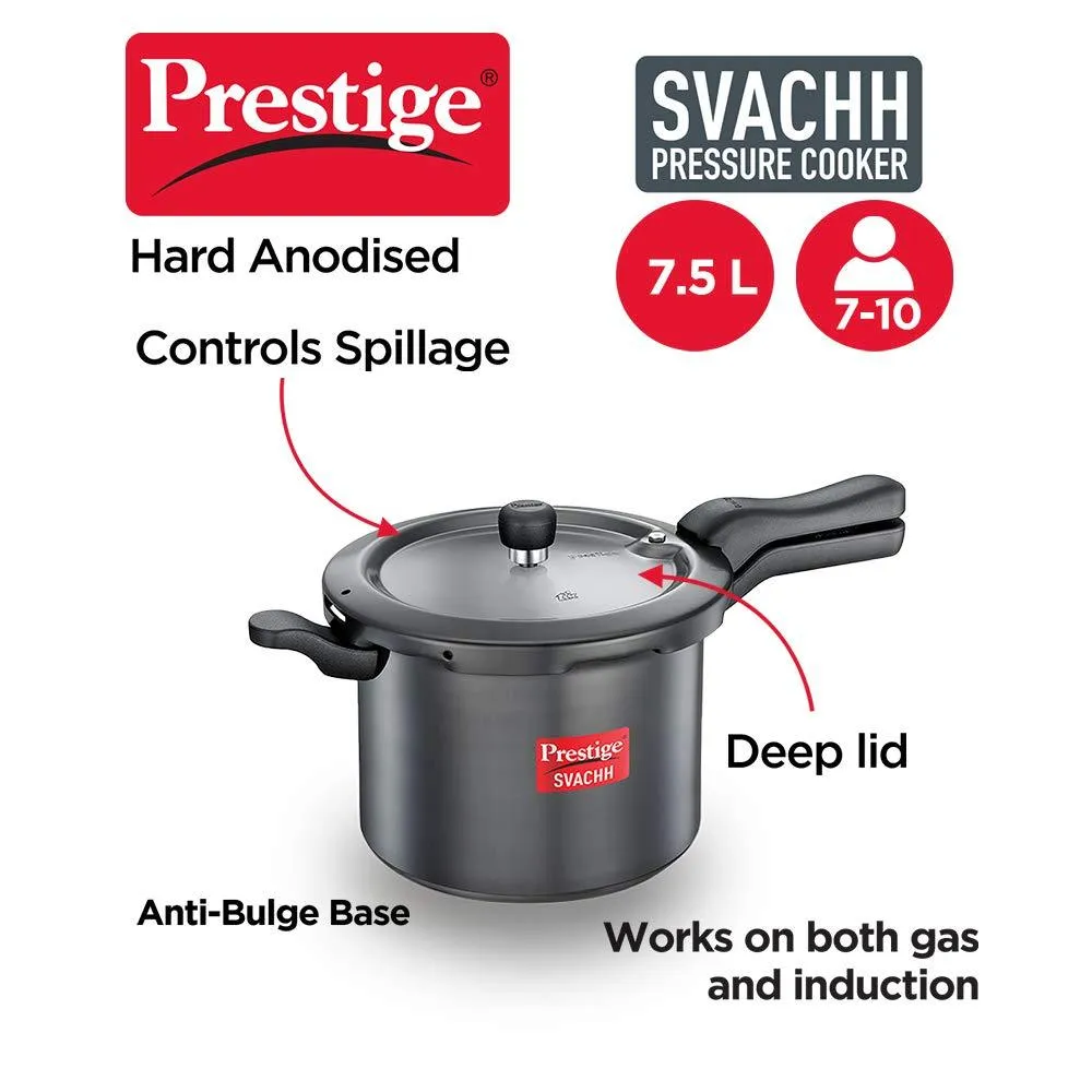 Prestige Svachh Hard Anodised Pressure Cooker, 7.5 Litre