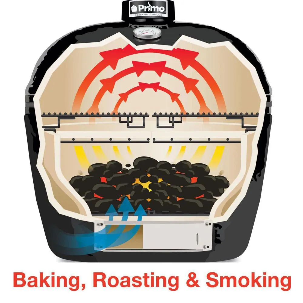 Primo PGCXLC  All-In-One Oval XL 400 Freestanding Ceramic Kamado Grill