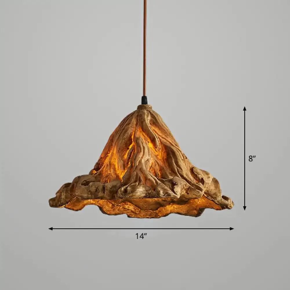 Resin Lotus Leaf Pendant Light - Artistic Single-Bulb Hanging Fixture for Restaurants