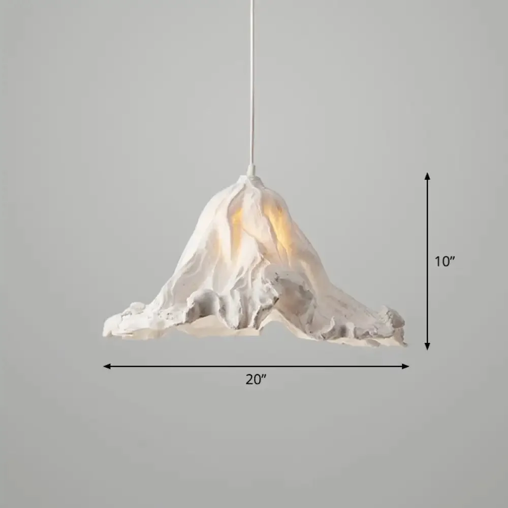Resin Lotus Leaf Pendant Light - Artistic Single-Bulb Hanging Fixture for Restaurants