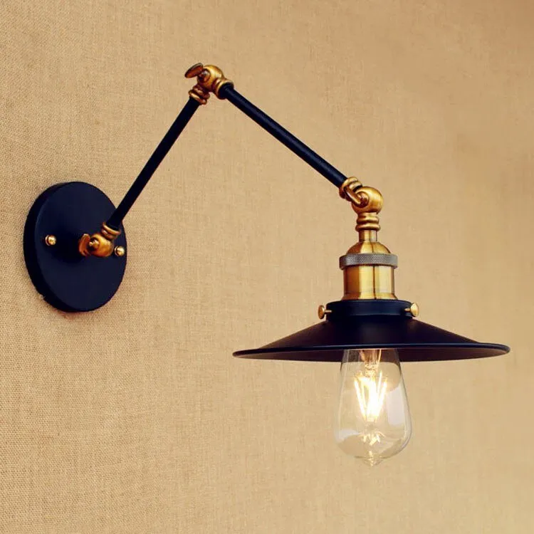 Retro Loft Industrial Wall Lamp with Swing Arm