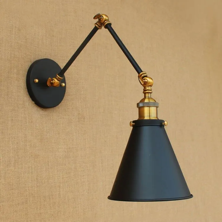 Retro Loft Industrial Wall Lamp with Swing Arm
