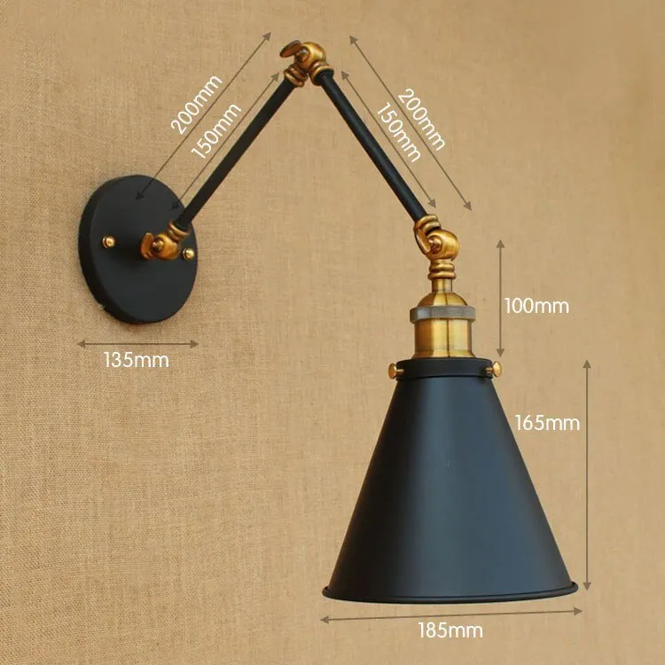 Retro Loft Industrial Wall Lamp with Swing Arm