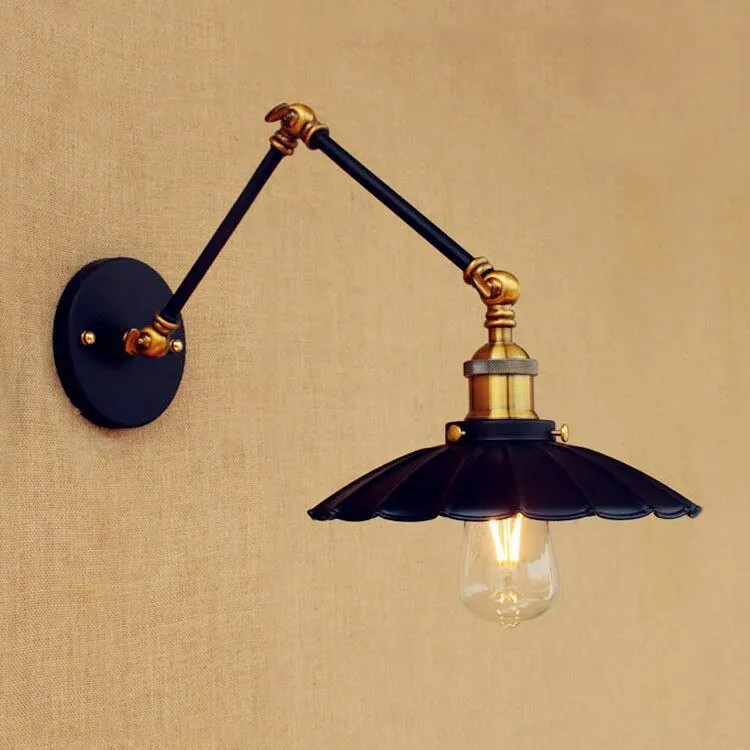 Retro Loft Industrial Wall Lamp with Swing Arm