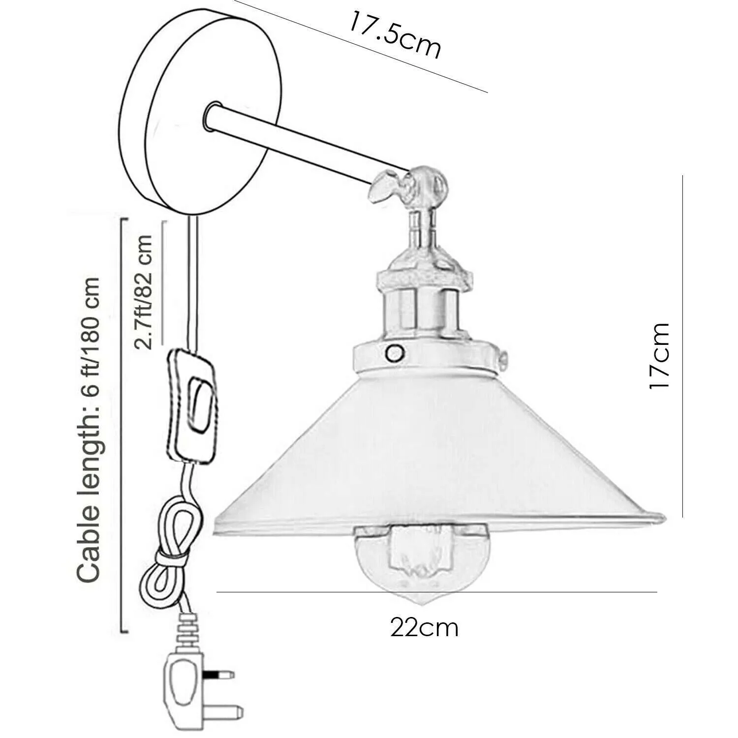 Retro Wall Lights E27 Adjustable Wall Arm Industrial Wall Light Fixtures Sconce Lamp for Loft Coffee Bar~1279