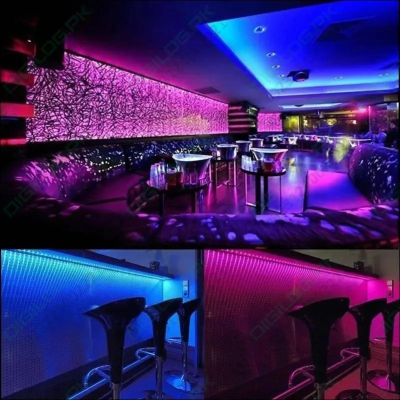 Rgb Led Strip With Remote And Power Supply White Background 12v 5meter 24 Key Remote
