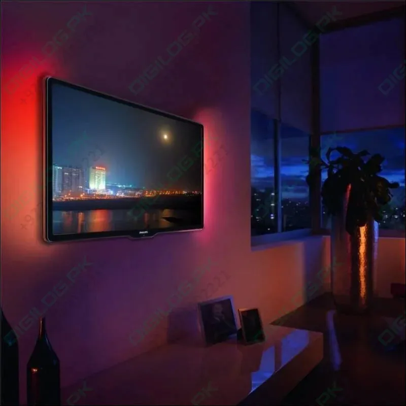 Rgb Led Strip With Remote And Power Supply White Background 12v 5meter 24 Key Remote