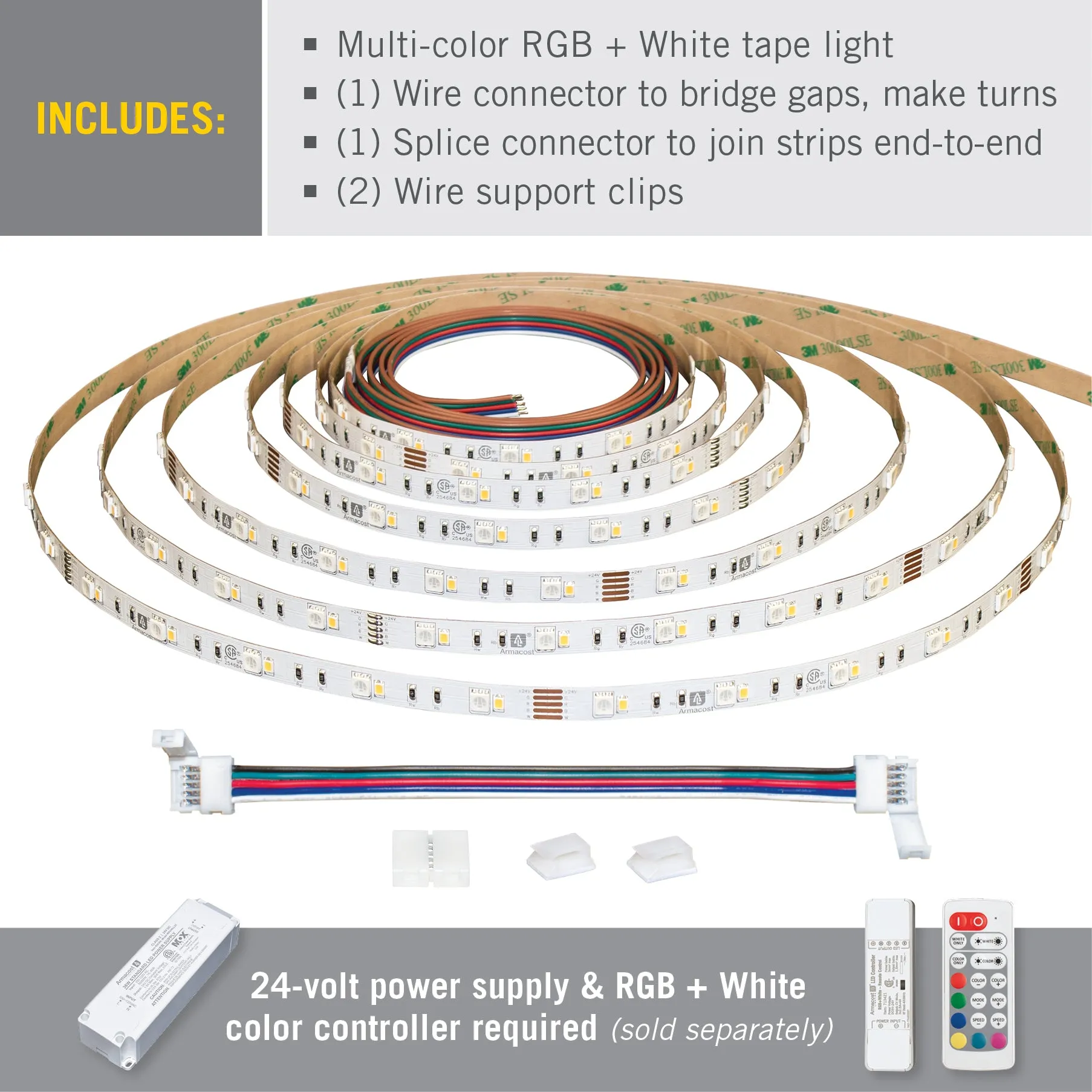 RibbonFlex Pro 24V RGB W LED Strip Light Tape 30   30 LED/m