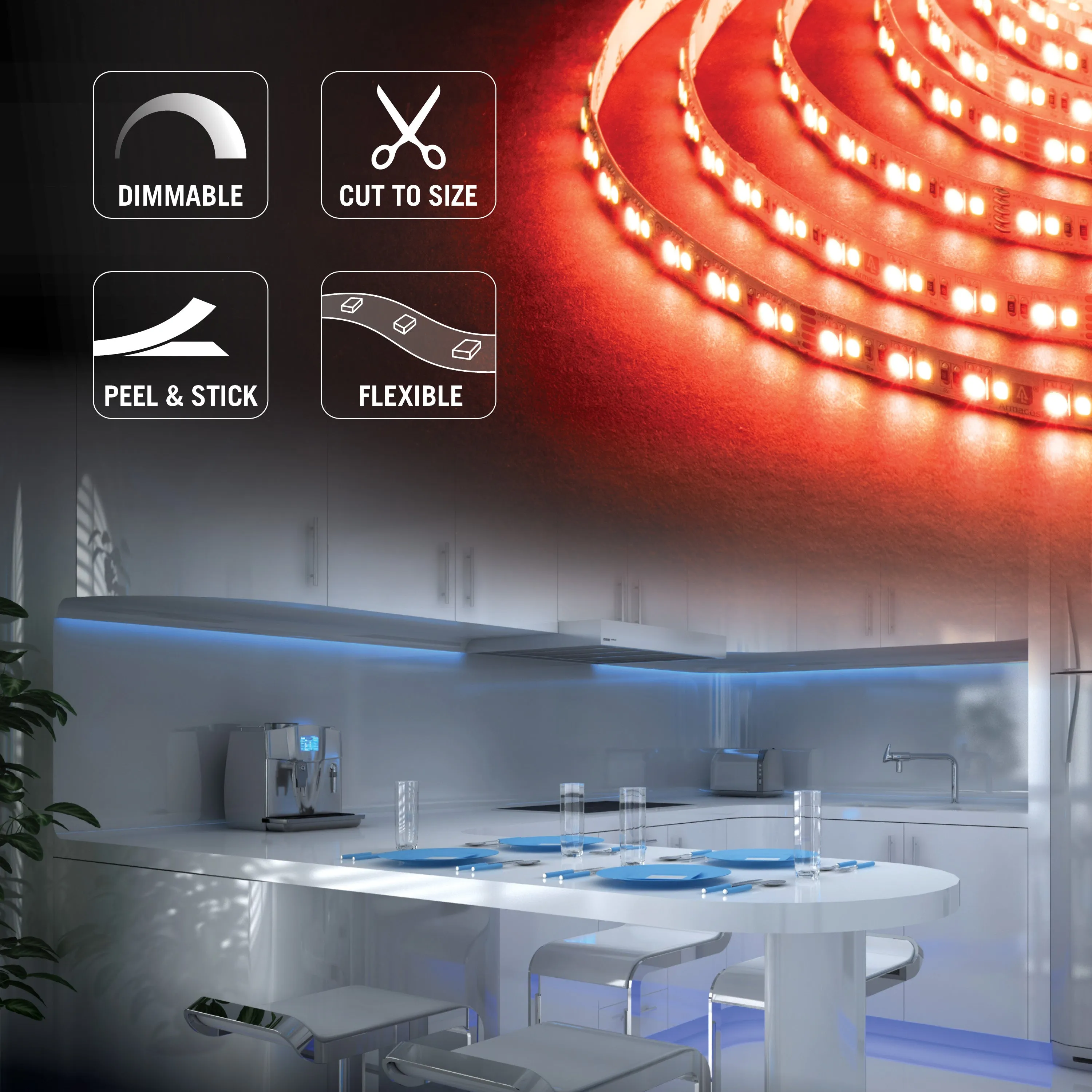 RibbonFlex Pro 24V RGB W LED Strip Light Tape 60   60 LED/m