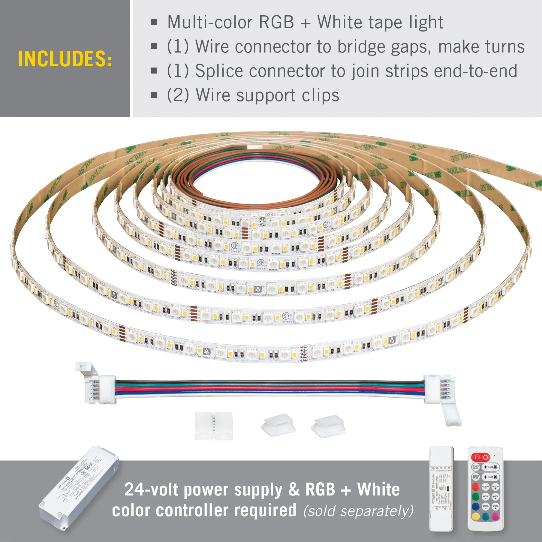 RibbonFlex Pro 24V RGB W LED Strip Light Tape 60   60 LED/m