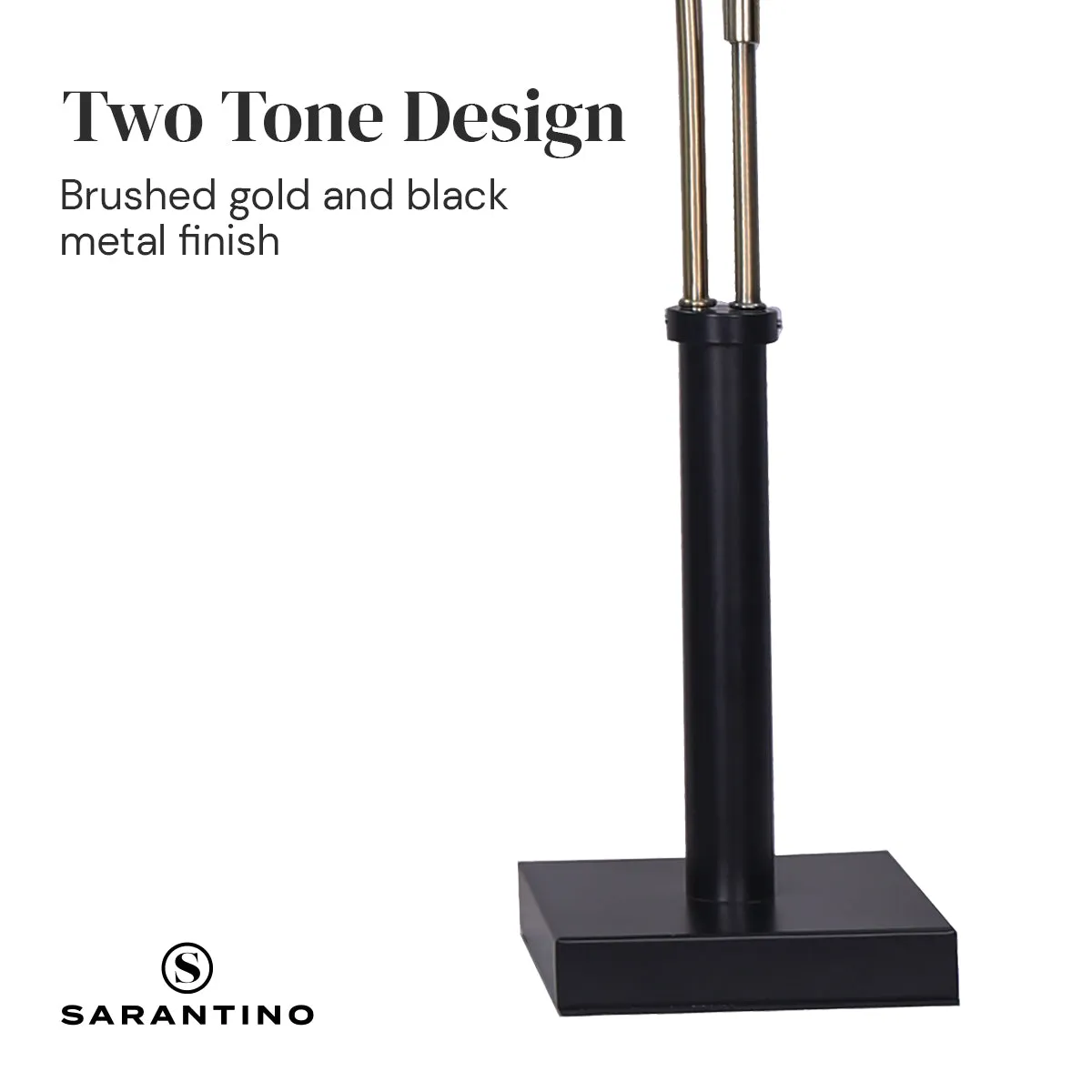 Sarantino LED Metal Table Lamp with 2 Lights (Brushed Gold/Black Finish)