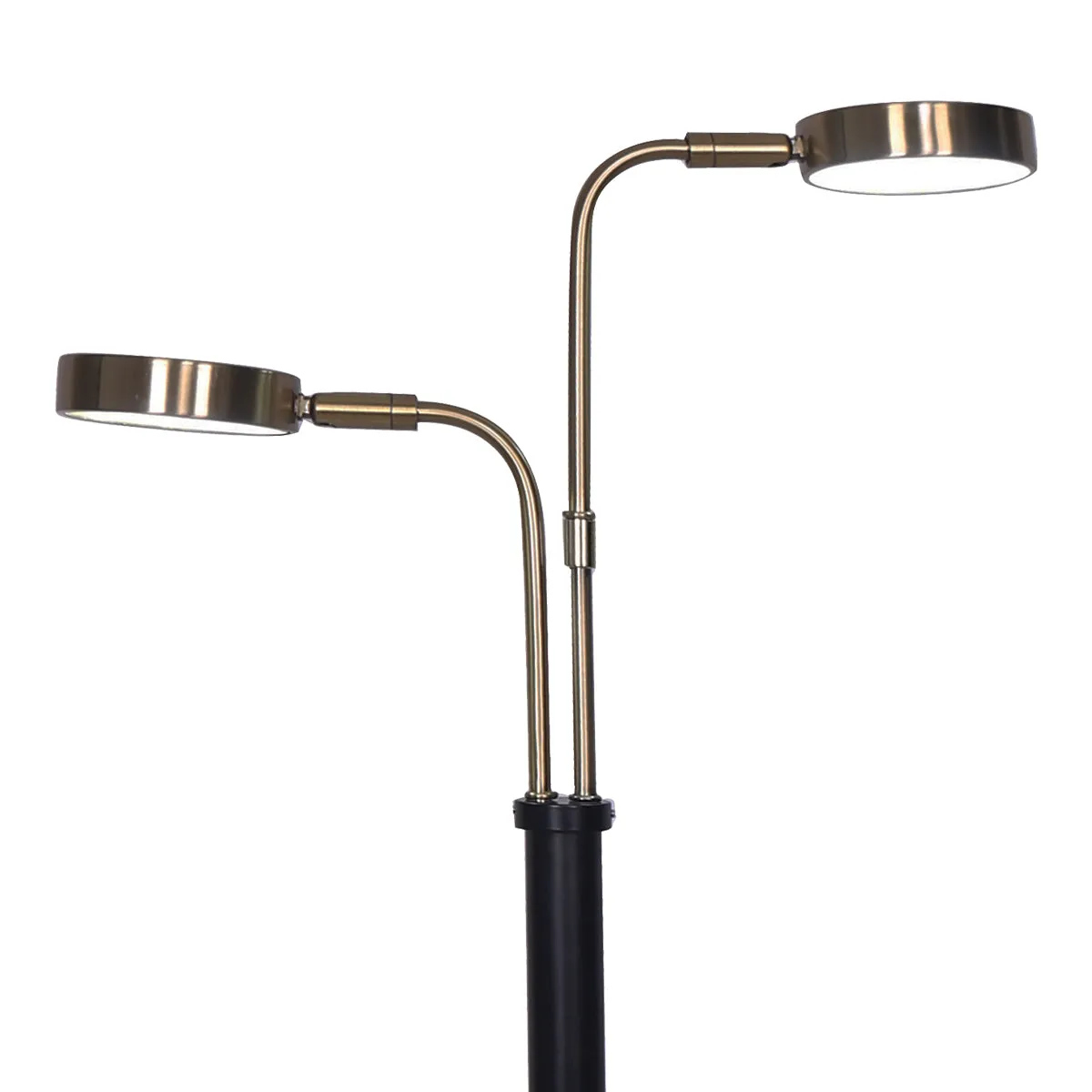 Sarantino LED Metal Table Lamp with 2 Lights (Brushed Gold/Black Finish)