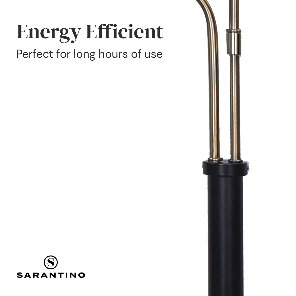 Sarantino LED Metal Table Lamp with 2 Lights (Brushed Gold/Black Finish)