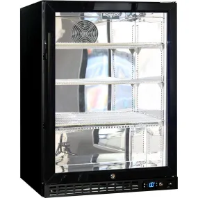 Schmick 164 Litre Black Under Bench Bar Fridge with Single Triple-Glazed Glass Door - SK156-B