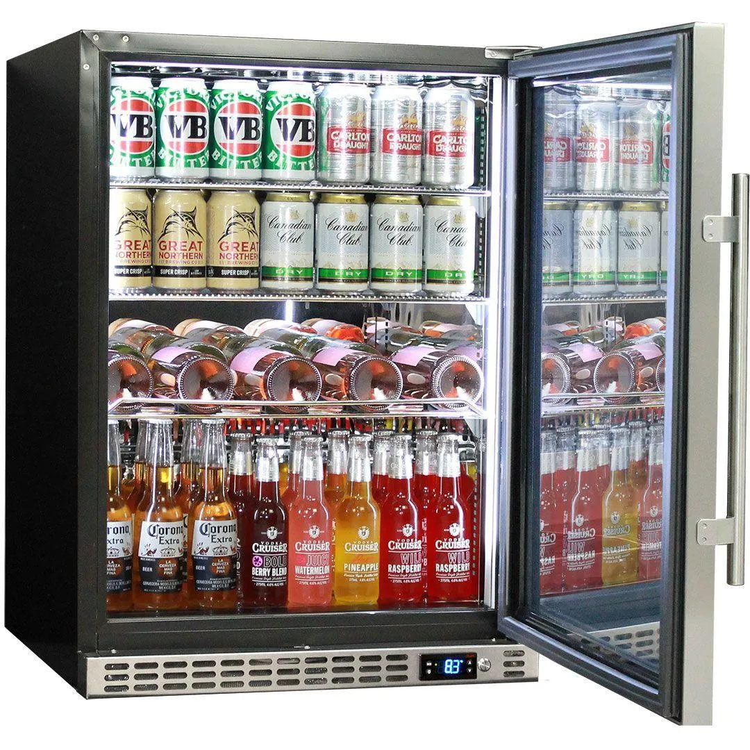 Schmick 164 Litre Glass Single Door Under Bench Bar Fridge - SK156-SS