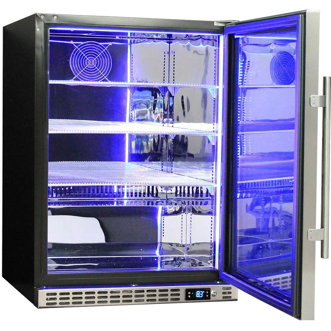 Schmick 164 Litre Glass Single Door Under Bench Bar Fridge - SK156-SS