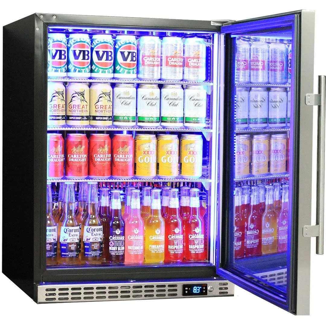 Schmick 164 Litre Solid Single Door Under Bench Stainless Steel Bar Fridge - SK156-SD