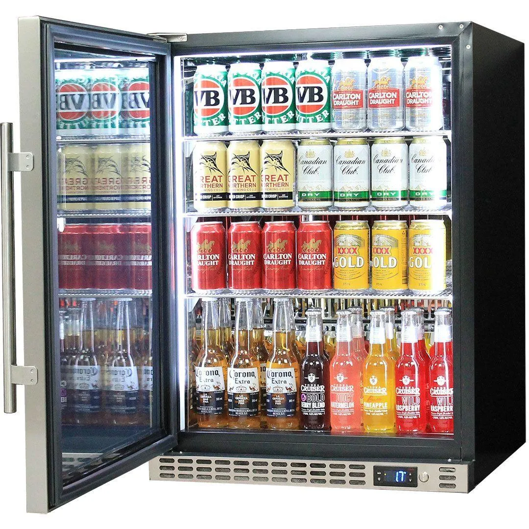 Schmick 164 Litre Solid Single Door Under Bench Stainless Steel Bar Fridge - SK156-SD