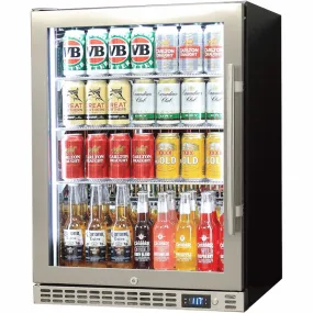 Schmick SK156L-HD 164L Stainless Steel Under Bench Heated Glass Door Bar Fridge