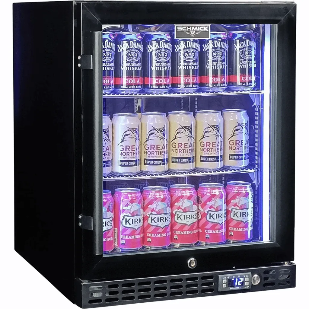 Schmick SK86R-B-HD 89L Black Under Bench Bar Fridge