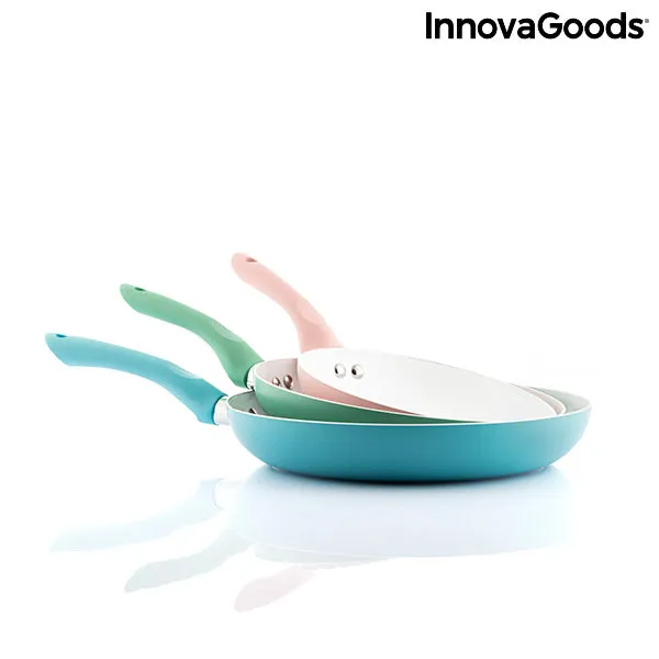 Set of Non-stick Frying Pans with Ceramic Coating Pantasy InnovaGoods 3 Pieces (ø 20-24-28 cm)