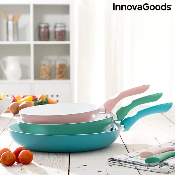 Set of Non-stick Frying Pans with Ceramic Coating Pantasy InnovaGoods 3 Pieces (ø 20-24-28 cm)