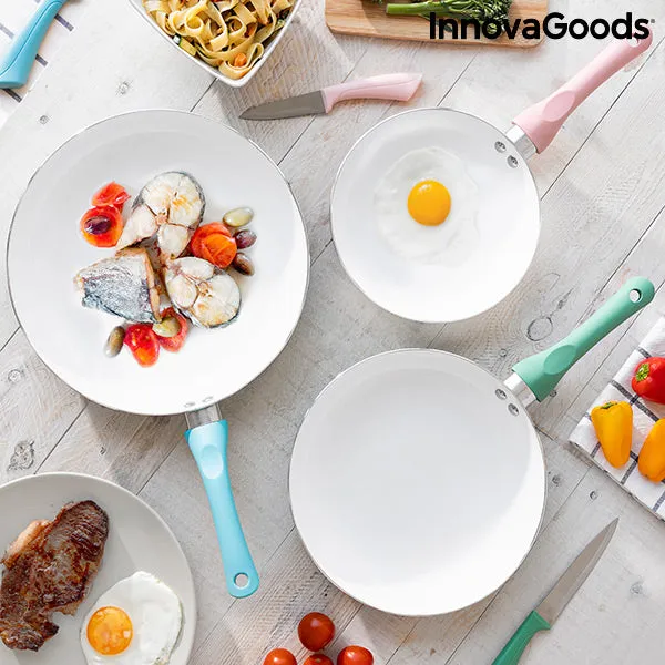 Set of Non-stick Frying Pans with Ceramic Coating Pantasy InnovaGoods 3 Pieces (ø 20-24-28 cm)