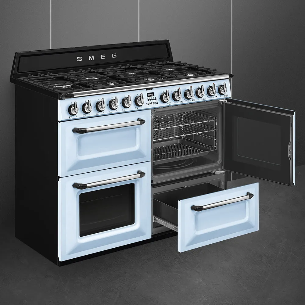 Smeg Victoria 110CM Freestanding Dual Fuel Range Cooker - Pastel Blue | TR4110AZ