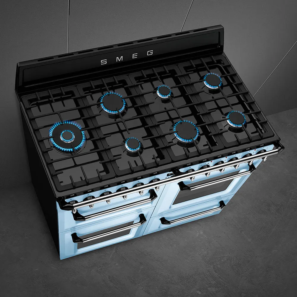 Smeg Victoria 110CM Freestanding Dual Fuel Range Cooker - Pastel Blue | TR4110AZ