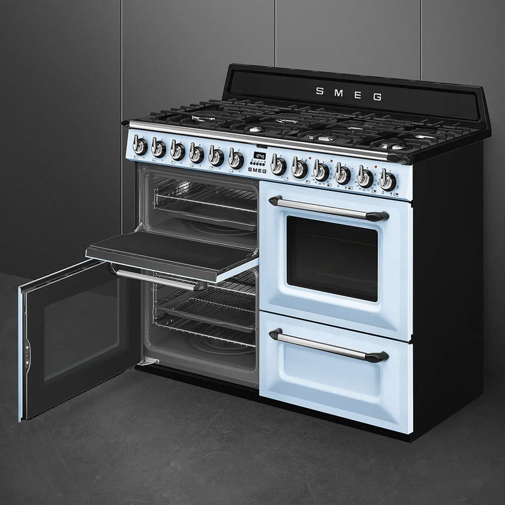 Smeg Victoria 110CM Freestanding Dual Fuel Range Cooker - Pastel Blue | TR4110AZ