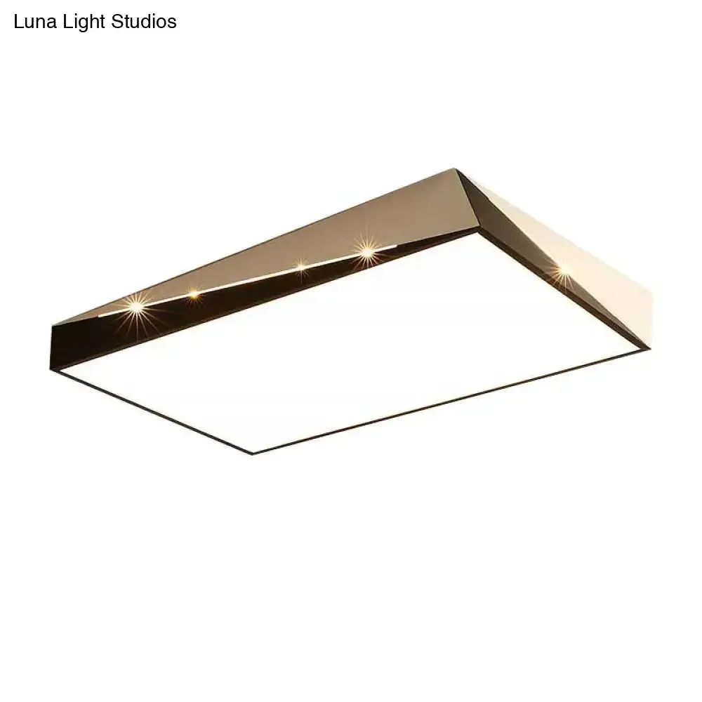 Stylish Split Design LED Flush Mount in Black and White with Warm/White Light for Living Room, Available in 3 Sizes (16"/19.5"/23.5")