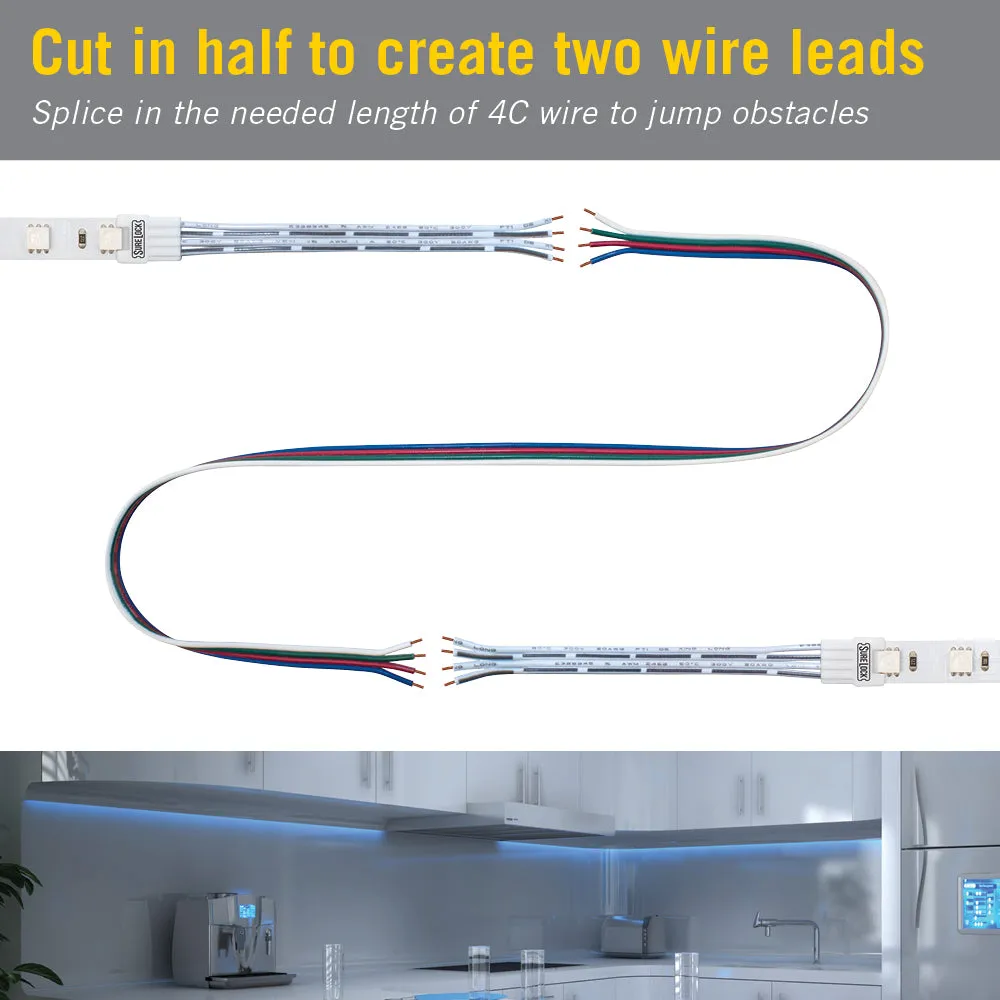 SureLock 4 Pin RGB LED Strip Light Wire Lead Connectors
