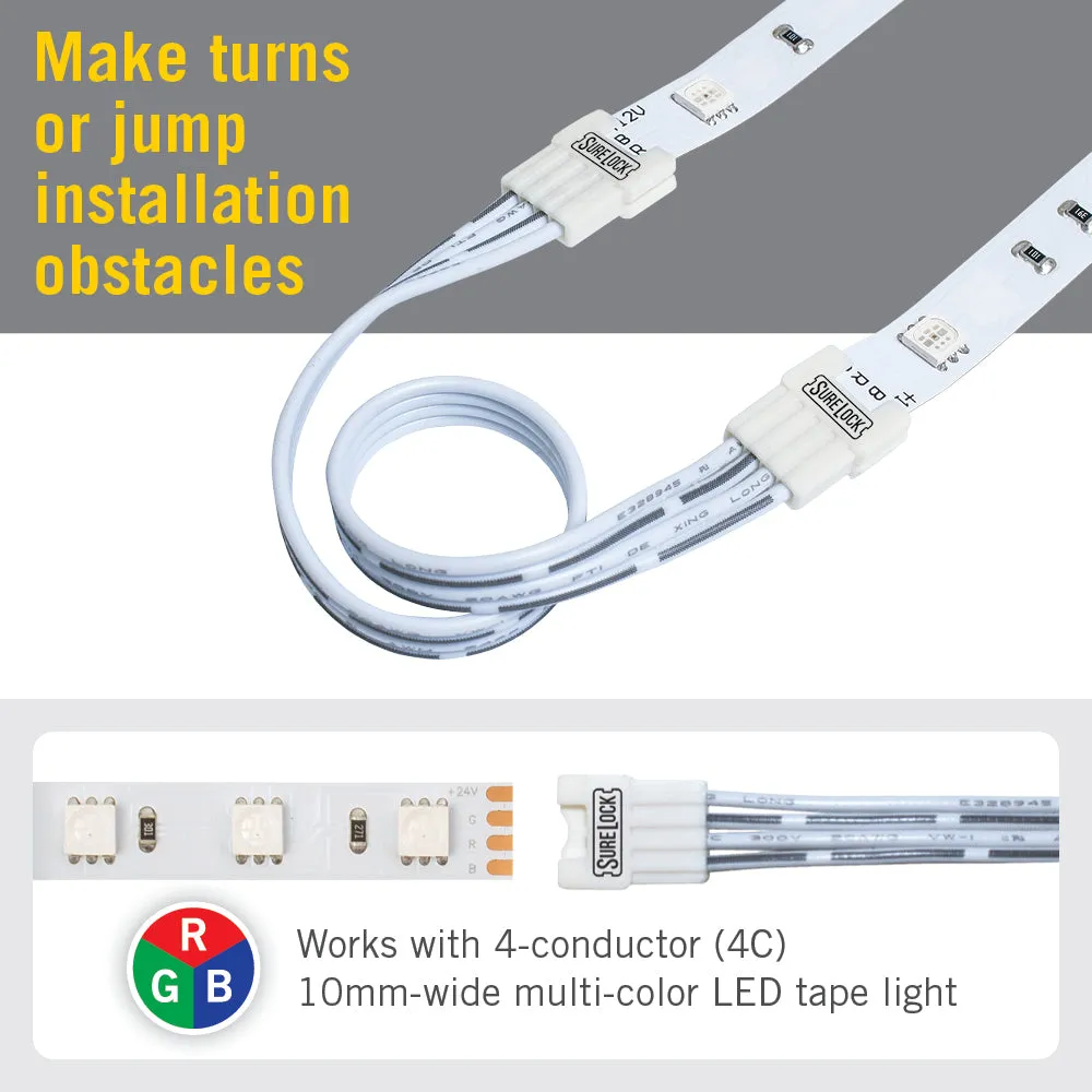 SureLock 4 Pin RGB LED Strip Light Wire Lead Connectors