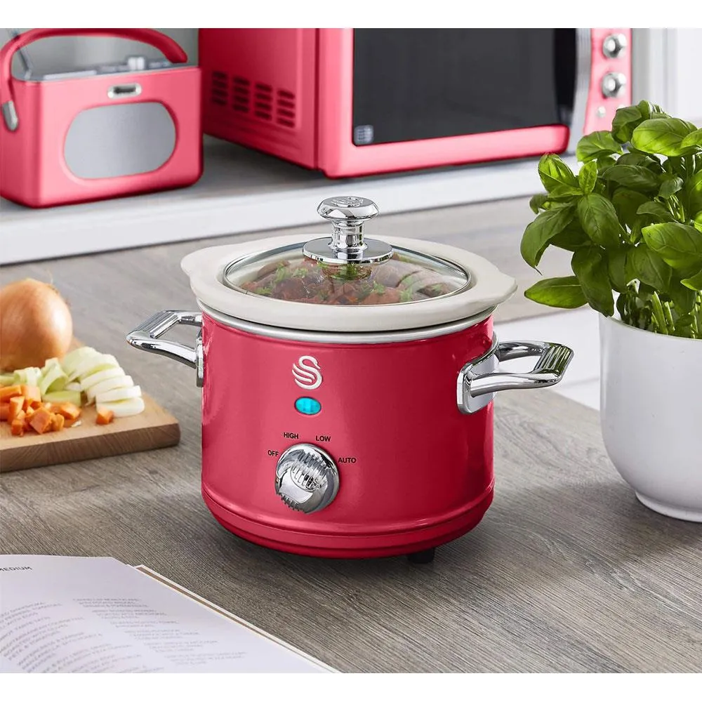 Swan Slow Cooker Retro 1.5L  - Red