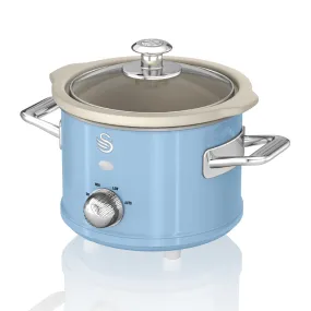 Swan Slow Cooker Retro Blue 1.5L  - Blue